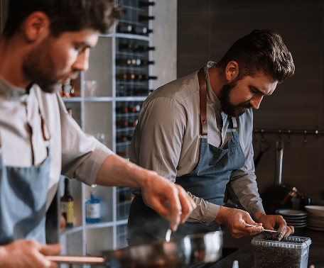 Chefs in kitchen